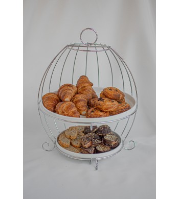 Présentoir à gâteaux 2 étages cage