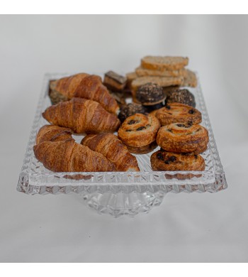 Présentoir à gâteau sur pied en verre 30*20cm