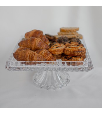 Présentoir à gâteau sur pied en verre 30*20cm