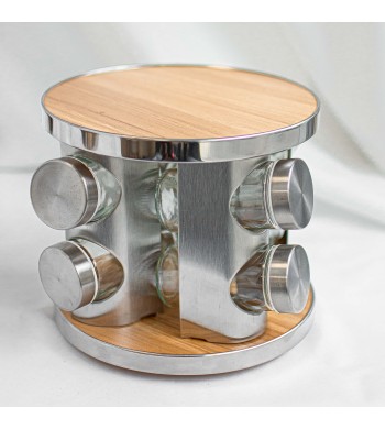 Présentoir rotatif à épices, carrousel 8 pots à épices