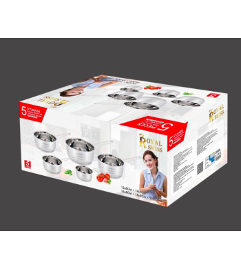 Set de 5 casseroles empilables, compatibles tous feux