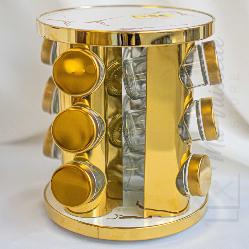 Présentoir rotatif à épices, carrousel 12 pots à épices