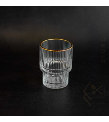 Set de 6 verres strié 15cl liseré doré