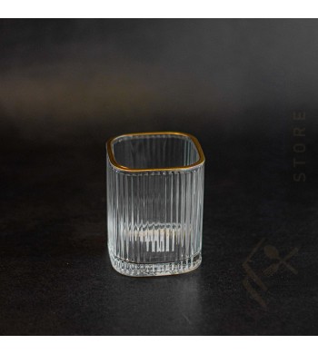 Set de 6 verres strié 15cl liseré doré