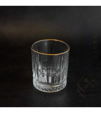 Lot de 6 verres à eau strié liseré or 200ml