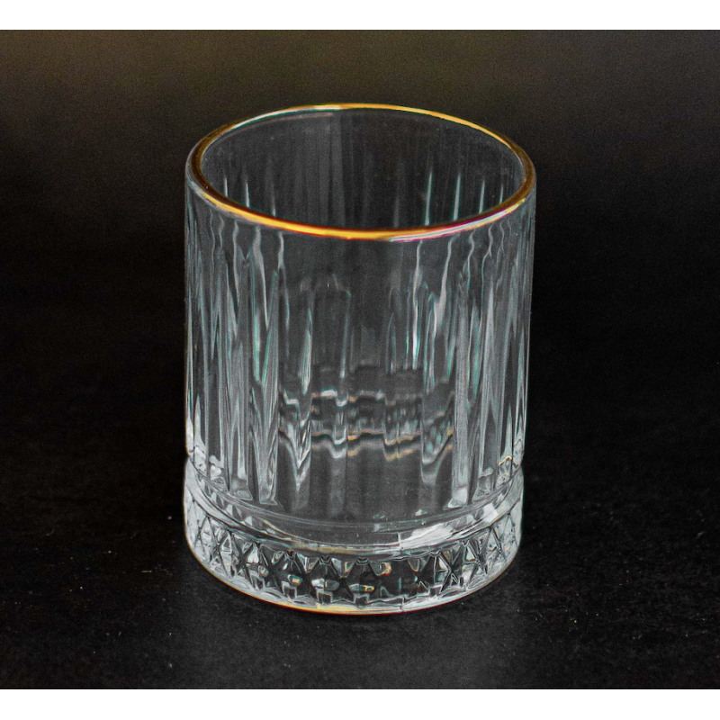 Lot de 6 verres à eau strié liseré or 200ml