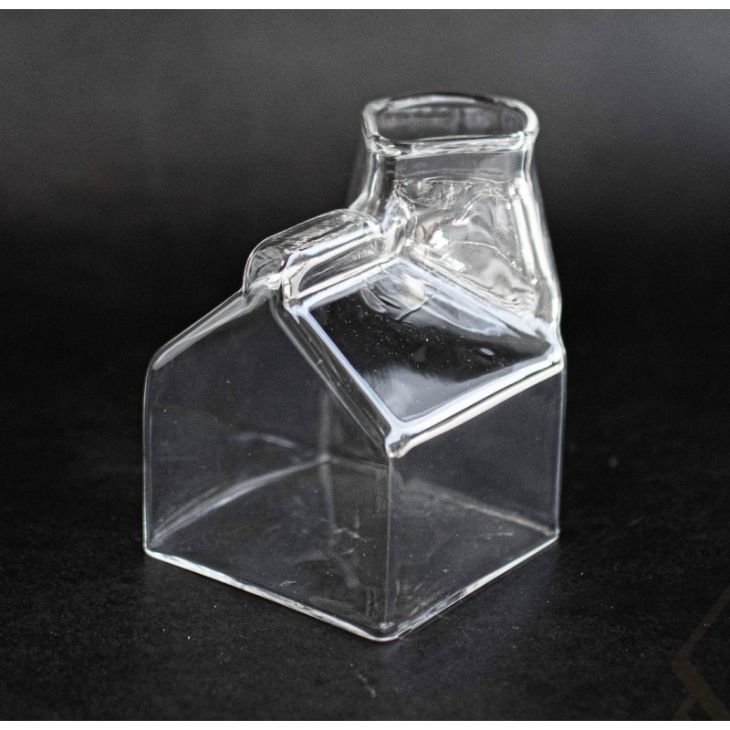 Carafe individuelle, brique de lait en verre 250ml