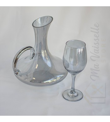 Service 7 pièces Carafe à décanter cristal avec 6 verres  à pied