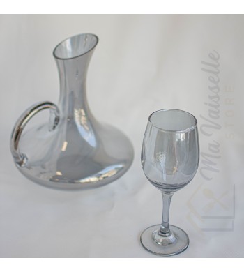 Service 7 pièces Carafe à décanter cristal avec 6 verres  à pied