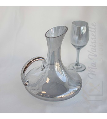 Service 7 pièces Carafe à décanter cristal avec 6 verres  à pied