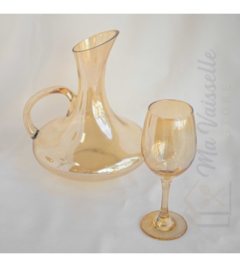 Service 7 pièces Carafe à décanter cristal avec 6 verres  à pied