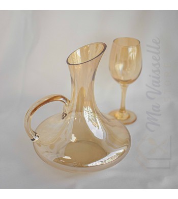 Service 7 pièces Carafe à décanter cristal avec 6 verres  à pied