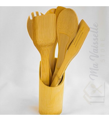 Set d'ustensiles de cuisine en bois 7 pièces