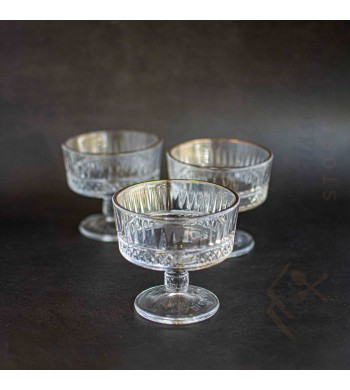 Lot de 6 coupes à glace Cristal liseré doré