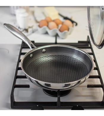 Poêle profonde inox induction nid d'abeille 32cm