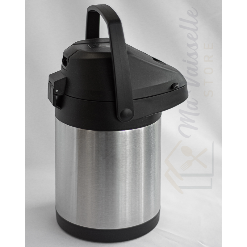 Pichet à pompe 2,5L isotherme double paroi, carafe à café avec pompe