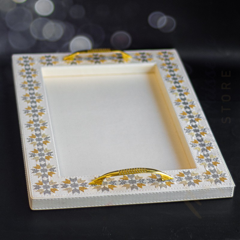Plateau marocain artisanal brodé Warda