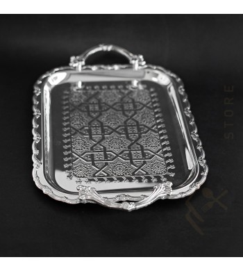 Set de 2 plateaux argentés