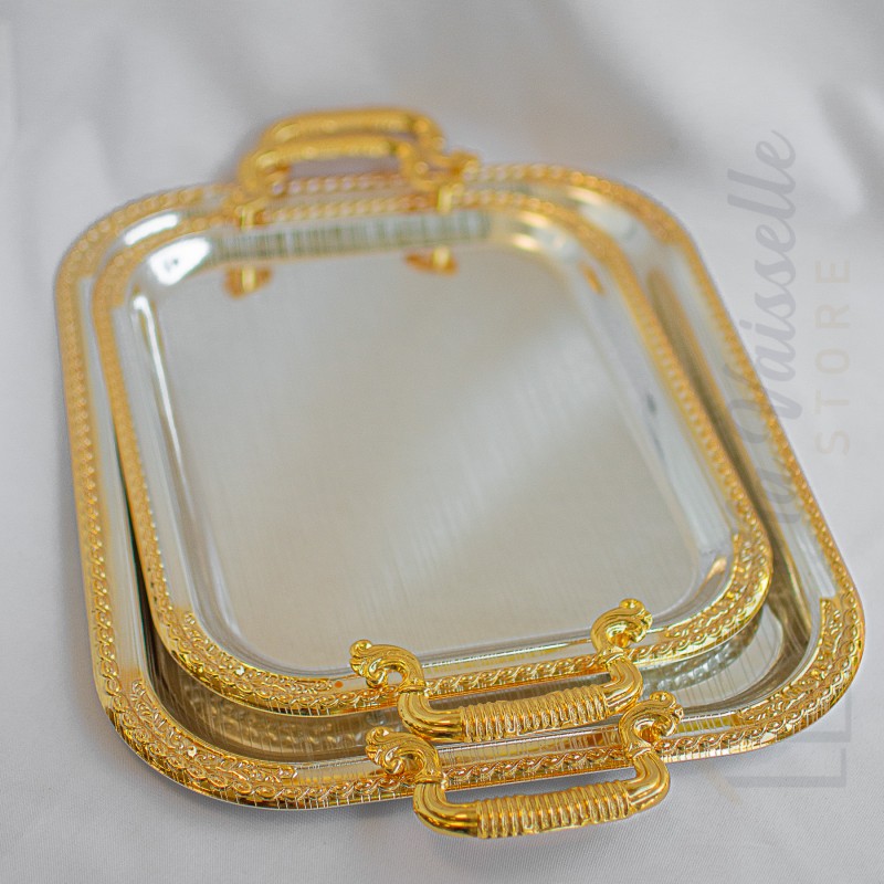 Set de 2 plateaux rectangles bicolores