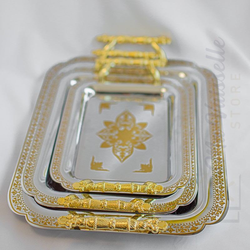 Set de 3 plateaux rectangles bicolores