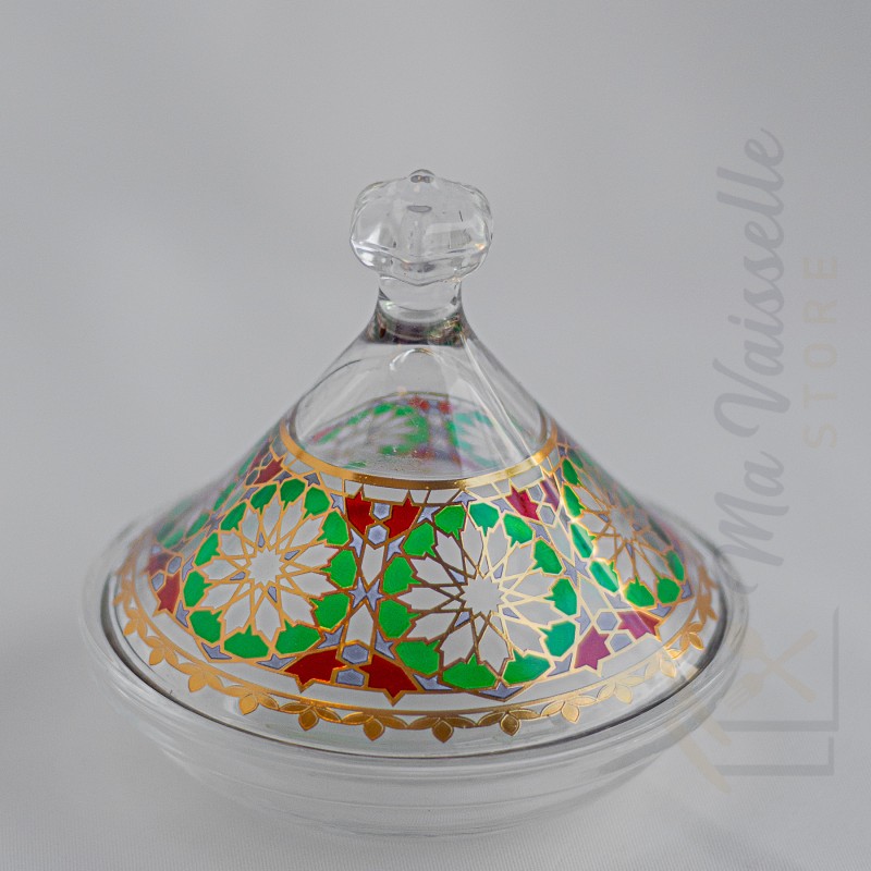 Tajine de présentation en verre style oriental