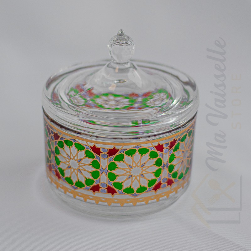 Sucrier en verre style oriental