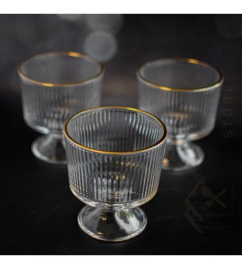 Lot de 6 coupes à glace Cristal liseré doré
