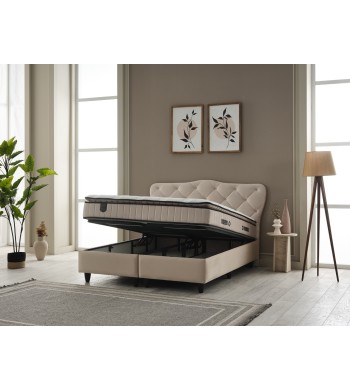 Lit coffre ELSA beige 160*200cm