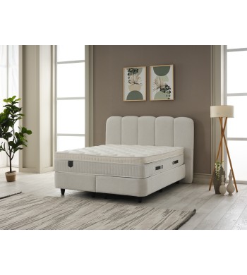 Lit coffre LINDA beige 160*200cm