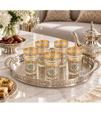 Set de 12 verres à thé marocain Zellige