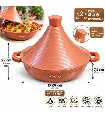 Tajine induction rose tous feux 32cm