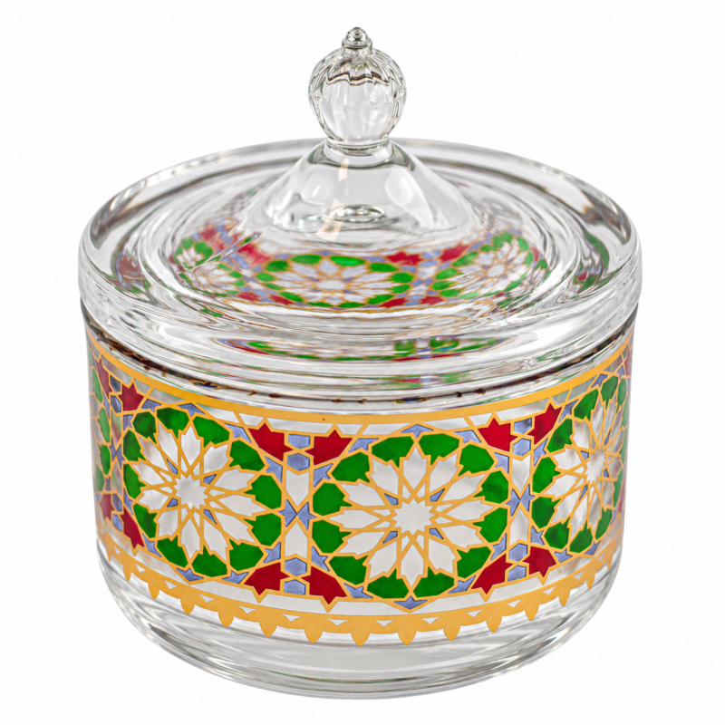 Bonbonnière orientale en verre Dayna, cloche de présentation en verre 11cm