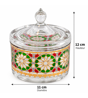 Bonbonnière orientale en verre Dayna, cloche de présentation en verre 11cm