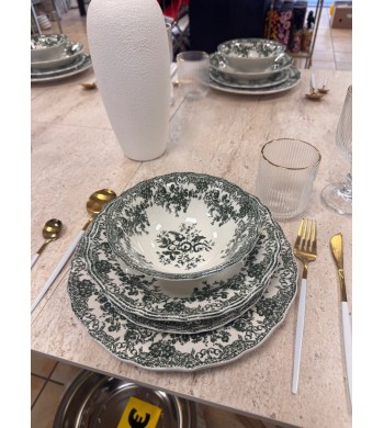 Service de table vintage 24 pièces vert
